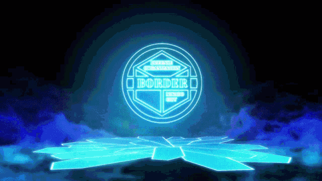 a glowing circle with the word border written on it