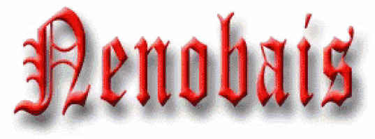 the word nenobais is written in red letters on a white background