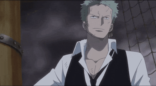 a man with green hair is wearing a white shirt and black tie