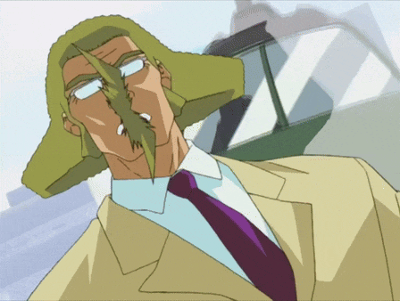 a cartoon of a man in a suit and tie with a beard