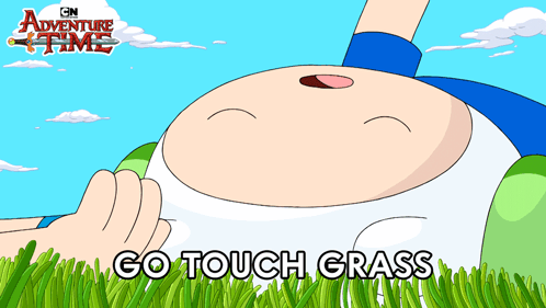 Go Touch Grass Finn The Human GIF - Go Touch Grass Finn The Human Adventure Time GIFs
