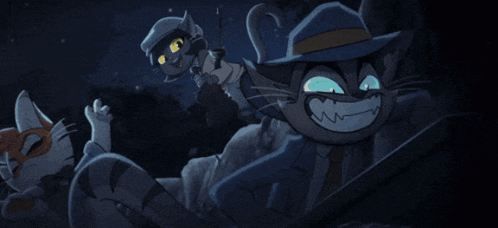 a cartoon of a cat wearing a hat