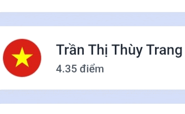 a red circle with a yellow star in it and the name tran thi thuy trang on the bottom