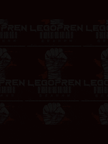 a poster with a fist wrapped in bandages and the words legopren legopren