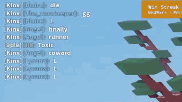 a screenshot of a video game with the words win streak bedware
