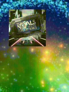 a poster for the royals concert series is displayed