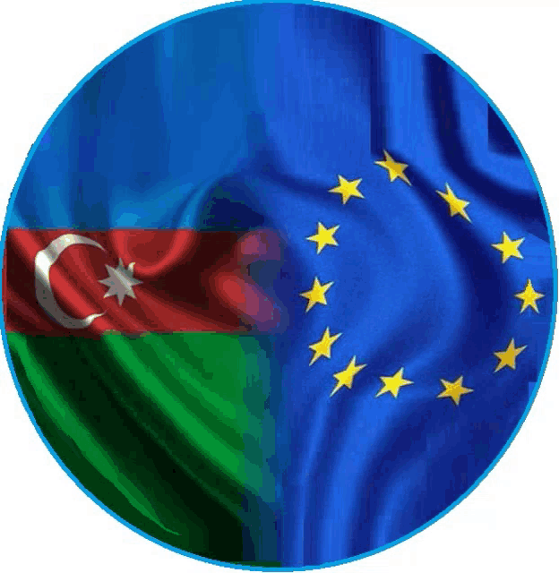 the flags of azerbaijan and the european union are shown together