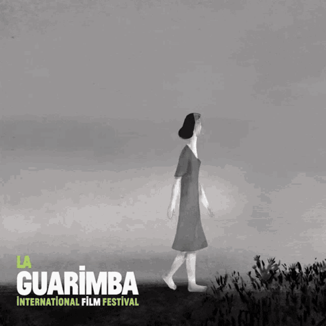 a poster for the guarimba international film festival shows a woman in a field