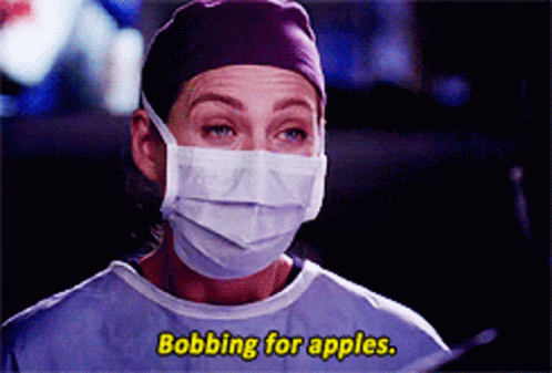 Greys Anatomy Meredith Grey GIF - Greys Anatomy Meredith Grey Bobbing For Apples GIFs