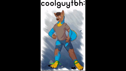 a drawing of a furry character with the words coolguytbh below it