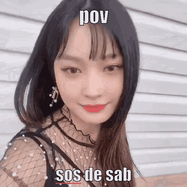 a picture of a girl with a caption that says pov