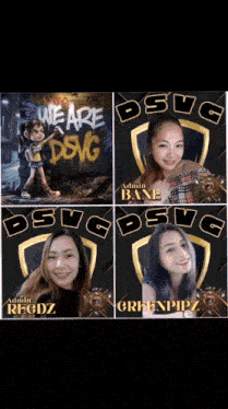 a collage of four images with the words we are dsvg on them