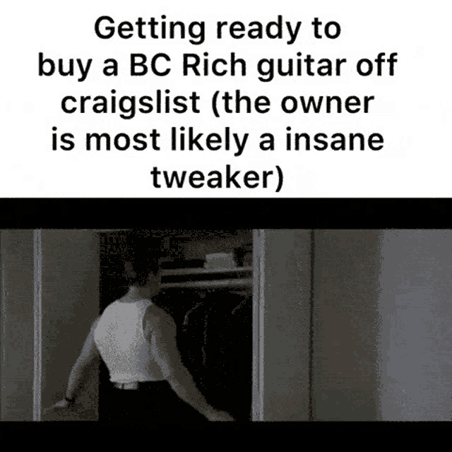a man is getting ready to buy a bc rich guitar off a craigslist
