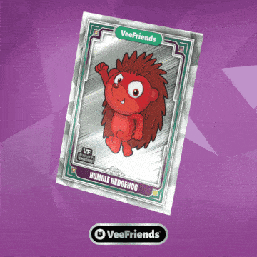 a card with a hedgehog on it that says veefriends