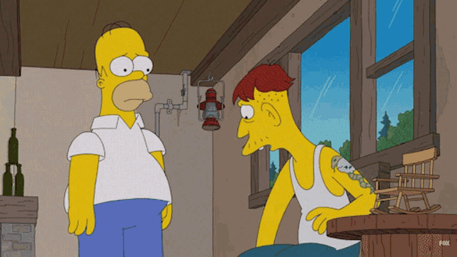 a cartoon of homer simpson and bart simpson