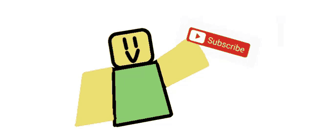 a cartoon character with a youtube subscribe button