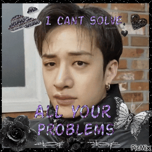 a picture of a man with the words " i cant solve all your problems "