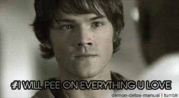 Jared Padalecki I Will Pee On Everything You Love GIF - Jared Padalecki I Will Pee On Everything You Love Spn GIFs