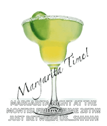 a margarita in a martini glass with the words margarita time on it