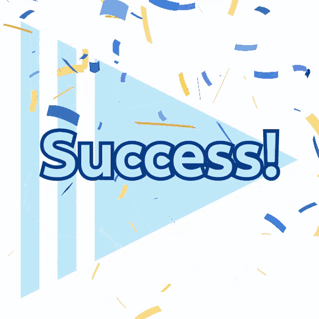 the word success is surrounded by various signs and confetti