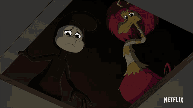 a cartoon of a man and a duck with a netflix logo in the corner