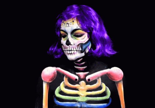 Rainbow Skull Rainbow Makeup GIF - Rainbow Skull Rainbow Makeup Rainbow GIFs