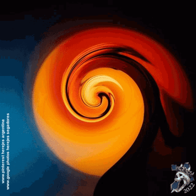 a painting of a swirl with the year 2022 on the bottom