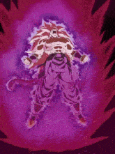 a cartoon character with a purple background and a purple lightning bolt