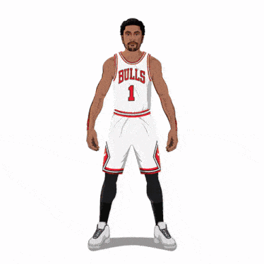 a basketball player wearing a bulls jersey with the number 1 on it