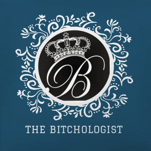 a logo for the bitchologist with a crown in the middle
