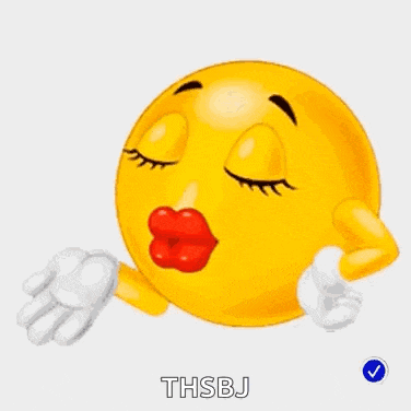 a couple of smiley faces are kissing each other with hearts surrounding them .