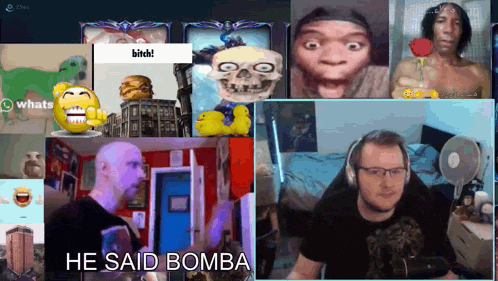a collage of images with the words he said bomba at the top