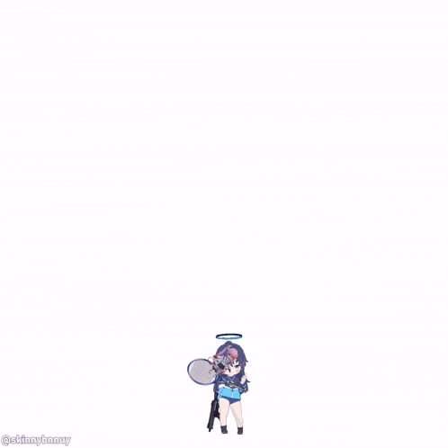 a drawing of a girl with pink hair and a name tag that says skinnybunny