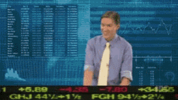 a man in a blue shirt and tie is standing in front of a screen that says ' fgh ' on it