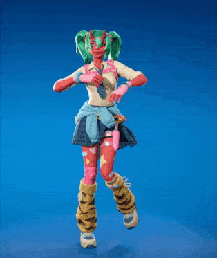 a cartoon character with a mask on her face is dancing