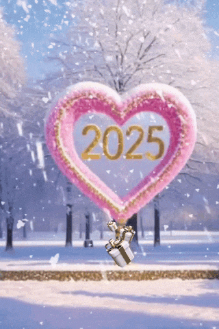 a pink heart shaped balloon with the number 2025 on it