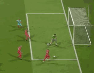 a soccer game is being played and the goalie is wearing a number 23 jersey