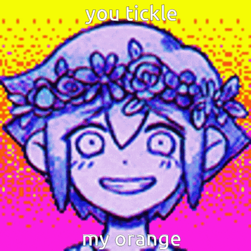 a drawing of a person with a flower crown on their head
