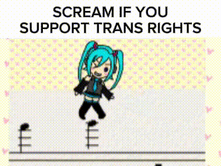 a poster that says " scream if you support trans rights " on it