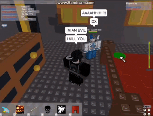 a screenshot of a video game where a character says i kill you
