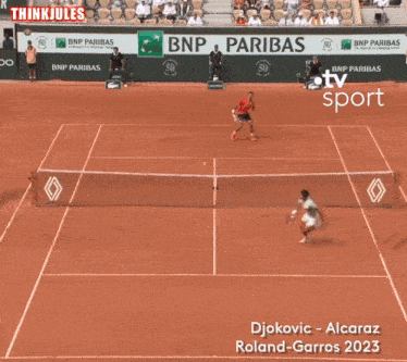 a tennis match between djokovic and alcaraz is being broadcast on tv sport