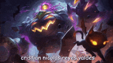 a picture of a monster with the name cristian nicolas reyes valdes on the bottom