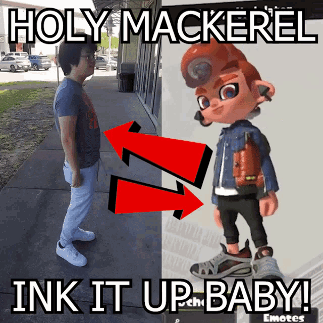 a picture of holy mackerel next to a picture of a cartoon character