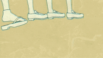 a man in a kimono is surrounded by girls in school uniforms holding hands