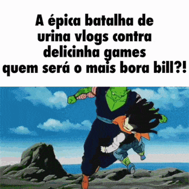 a picture of a cartoon character with a caption that says a epica batalha de urina vlogs