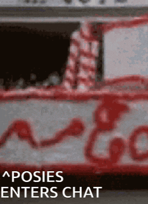 a blurred image of a candy cane with the words " apostles enters chat "