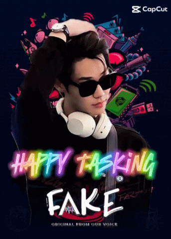 a man wearing headphones and sunglasses is featured on a colorful poster that says happy king