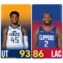 two basketball players from the utah jazz and the clippers are shown