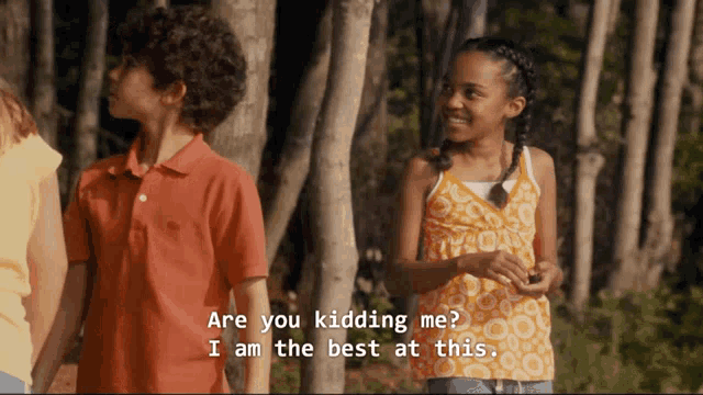 a girl in a yellow tank top says " are you kidding me "