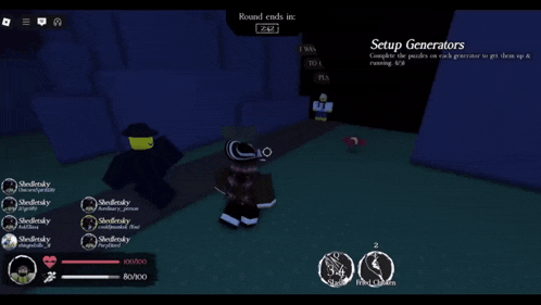 a screenshot of a video game with setup generators on the bottom